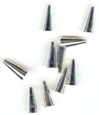 10 12x6mm Silver Tone Seamless Cones